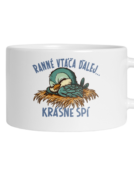 Ranné vtáča spí hrnček makronka White