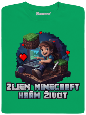 Žijem Minecraft detské tričko Kelly Green