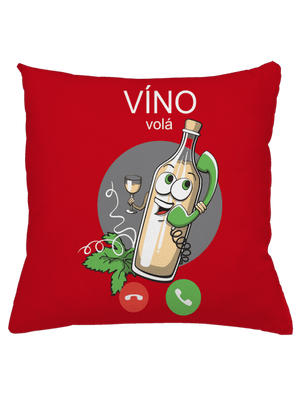 Biele víno volá vankúš Red