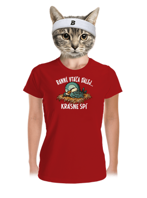 Ranné vtáča spí dámske športové tričko Red Mal