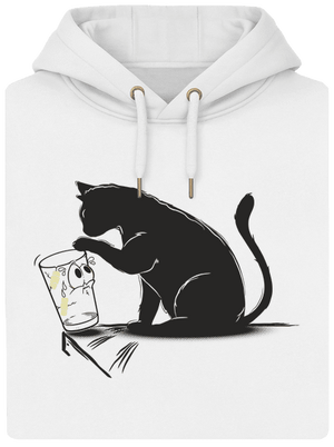 Mačka a pohár unisex mikina premium Snowwhite