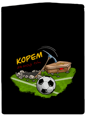 Kopem za svoj tím pánska mikina na zips Black