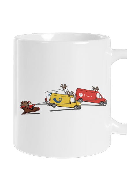 Santa se soby klasický hrnček White