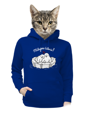 Milujem túlenie dámska mikina klokanka Royal Blue Mal