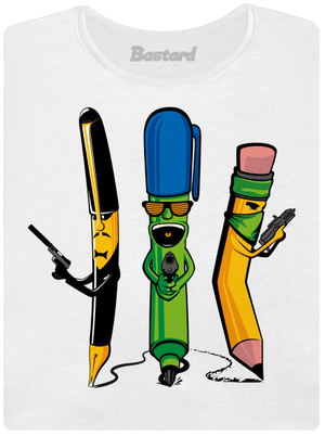 Písací gang dámske tričko s lemom White