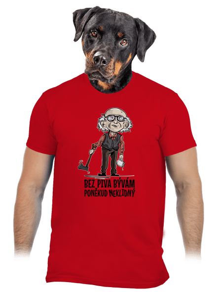 Neklidný bez piva pánske tričko Red