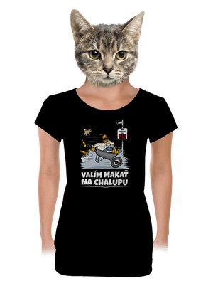Valím na chalupu dámske tričko s lemom Black