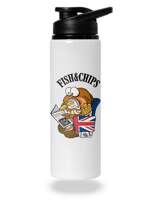 Fish and chips flaša na vodu White