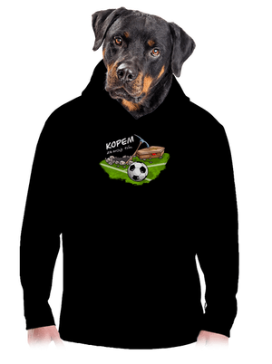 Kopem za svoj tím pánska mikina klokanka Black