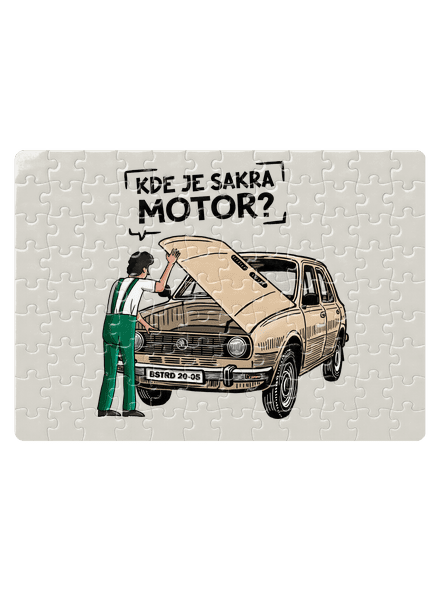 Kde je motor? puzzle White