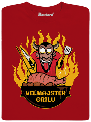 Veľmajster grilu pánske dlhý rukáv Red