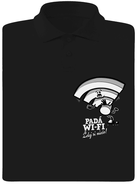 Padá wi-fi pánska polokošeľa Black