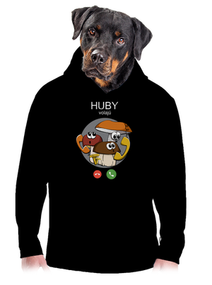 Huby volajú pánska mikina klokanka Black