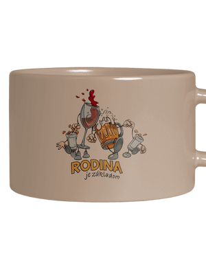 Rodina je základom hrnček makronka Brown Macaron