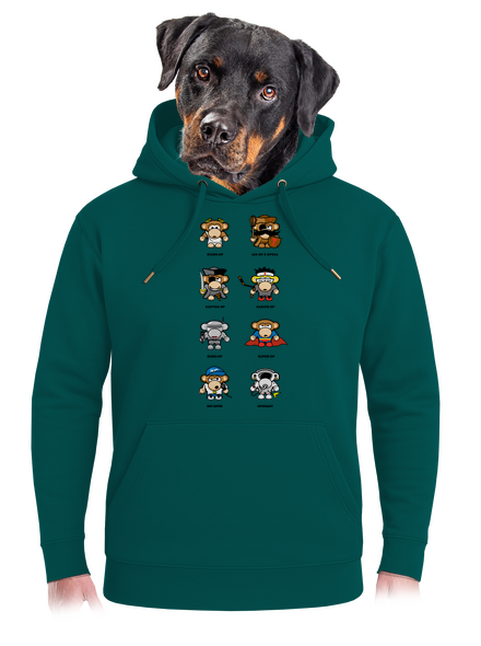 Tlupa opíc unisex mikina premium Emerald Green