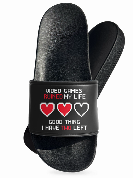 Video games šľapky Black
