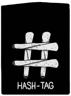 Hash tag pánska mikina na zips Black