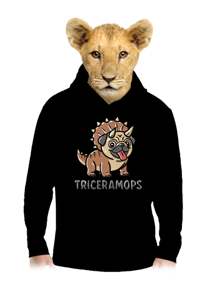 Triceramops detská mikina klokanka Black