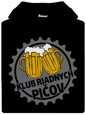 Klub riadnych pičov pánska mikina klokanka Black