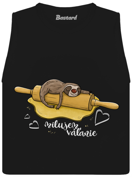 Milujem váľanie dámske tielko voľné Black