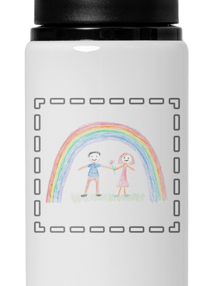 Detské kresby - Nahraj vlastnú flaša na vodu White