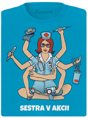 Sestra v akcii dámske športové tričko Blue Atol
