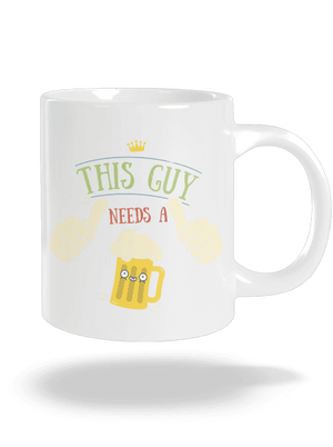 This guy needs a beer veľký hrnček White