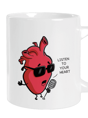 Listen to your heart veľký hrnček White