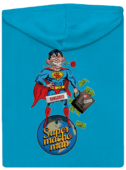 Supermachoman dámska mikina na zips Blue Atol