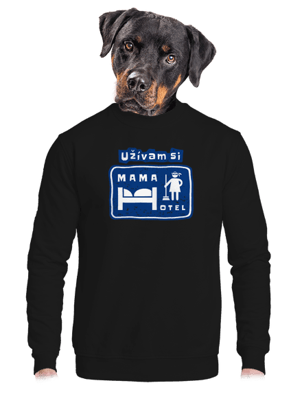 Mama Hotel unisex mikina bez kapucne Black