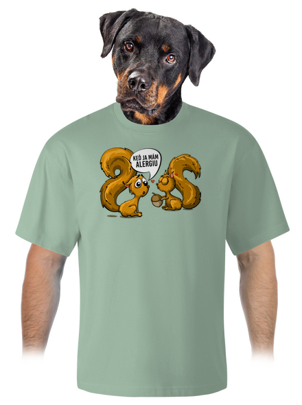 Alergická veverička unisex tričko oversized Sage