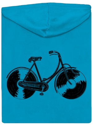Gramofónový bicykel dámska mikina na zips Blue Atol