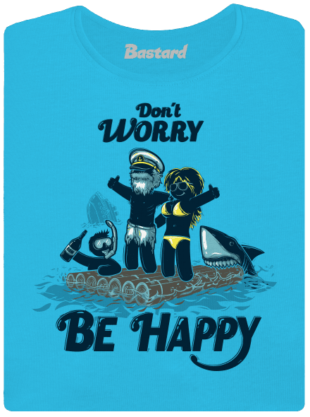 Don't worry dámske tričko s lemom Blue Atol