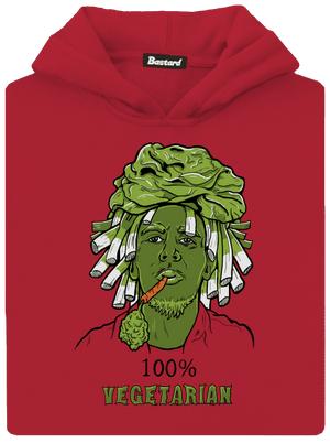 100% vegetarián detská mikina klokanka Fire Red