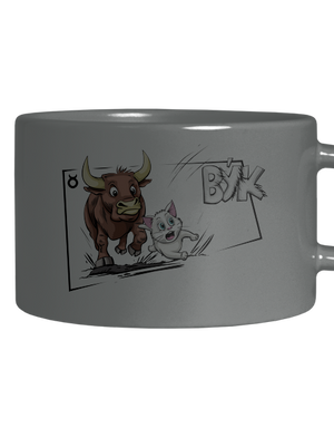 Mačací horoskop: Býk hrnček makronka Grey Macaron