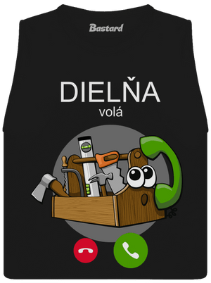 Dielňa volá dámske tielko voľné Black
