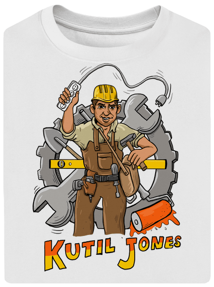 Kutil Jones unisex tričko oversized White