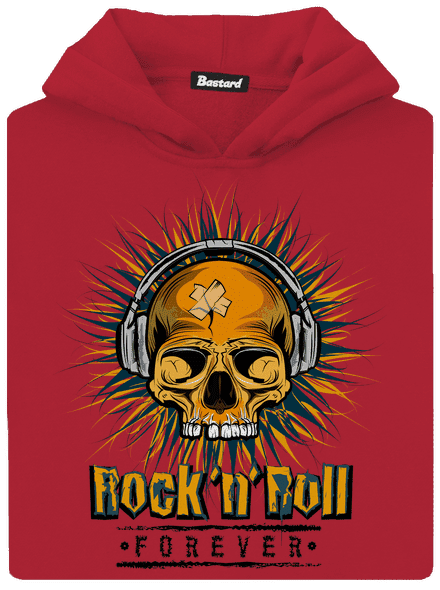 Rock'n'Roll forever detská mikina klokanka Fire Red