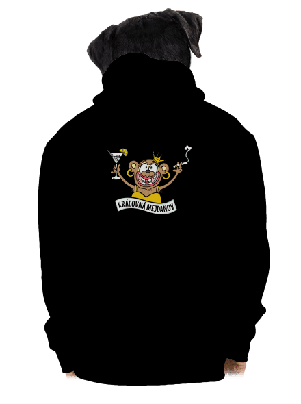 Kráľovná mejdanov pánska mikina na zips Black