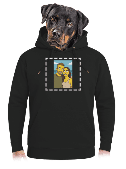 Simpsonovi z vlastnej fotky unisex mikina premium Dark Black