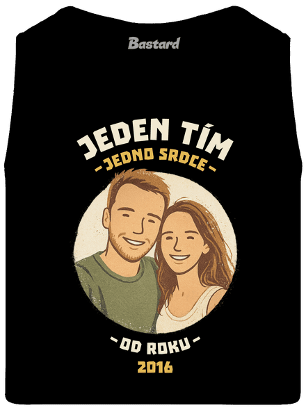 Jeden tím z vlastnej fotky pánske tielko Black