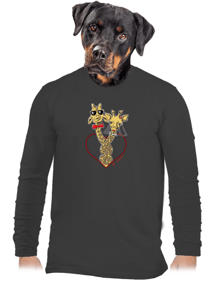 Žirafy vo zväzku pánske dlhý rukáv Dark Grey