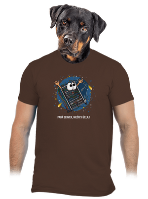 Padá server pánske tričko Brown