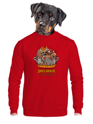 Čo Doom dal unisex mikina bez kapucne Red