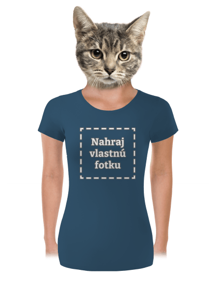 Vlastná potlač dámske tričko prémium Petrol Blue