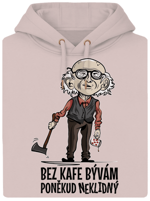 Neklidný bez kafe unisex mikina premium Rose Chalk