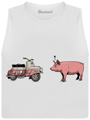 Prasata dámske tielko voľné White