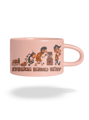 Evolúcia rannej kávy hrnček makronka Pink Macaron