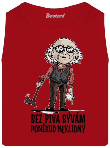 Neklidný bez piva pánske tielko Red