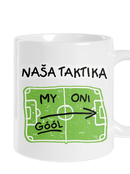 Naša futbalová taktika klasický hrnček White